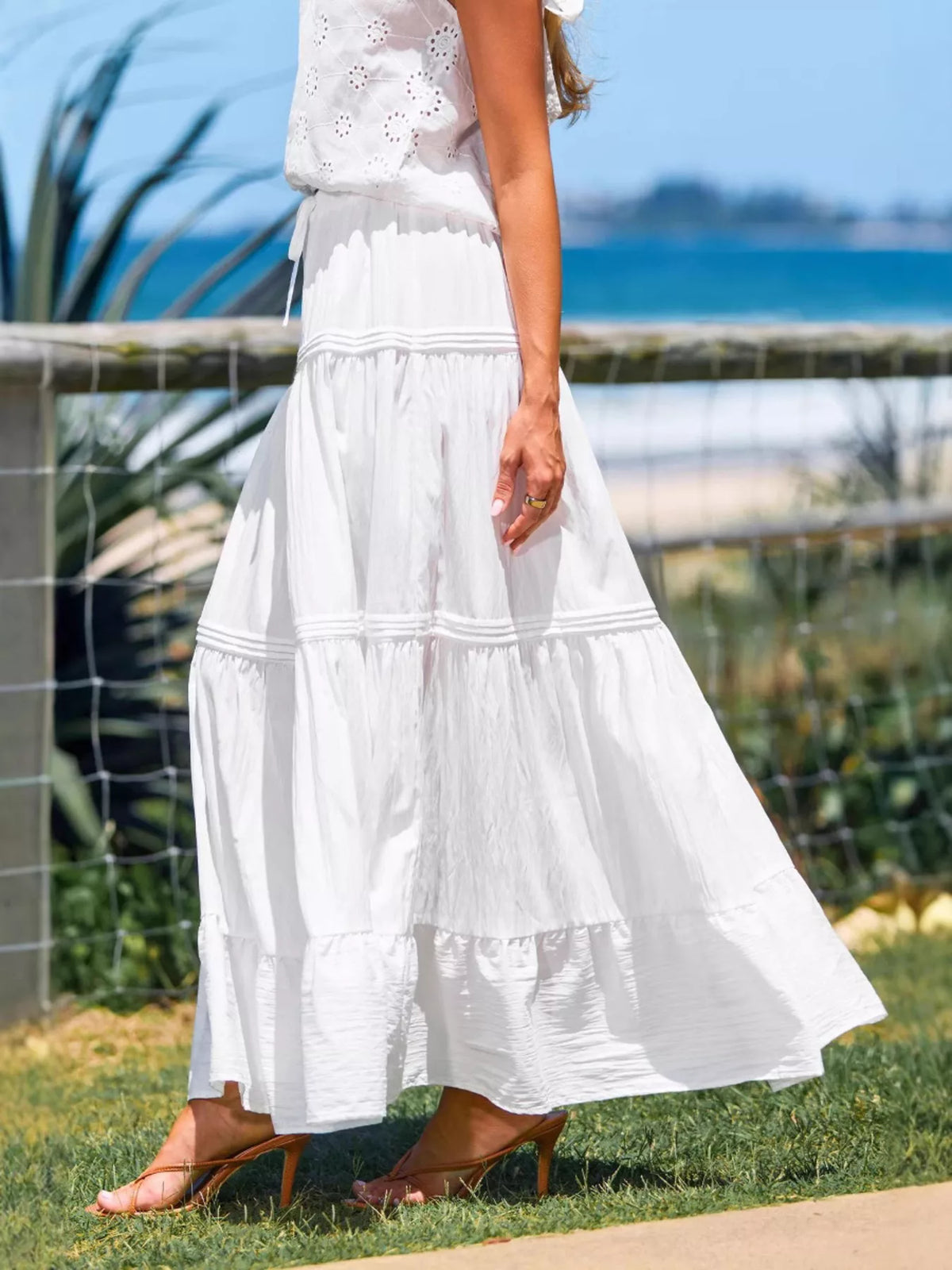 Trendsi Flowy Tiered Maxi Skirt -