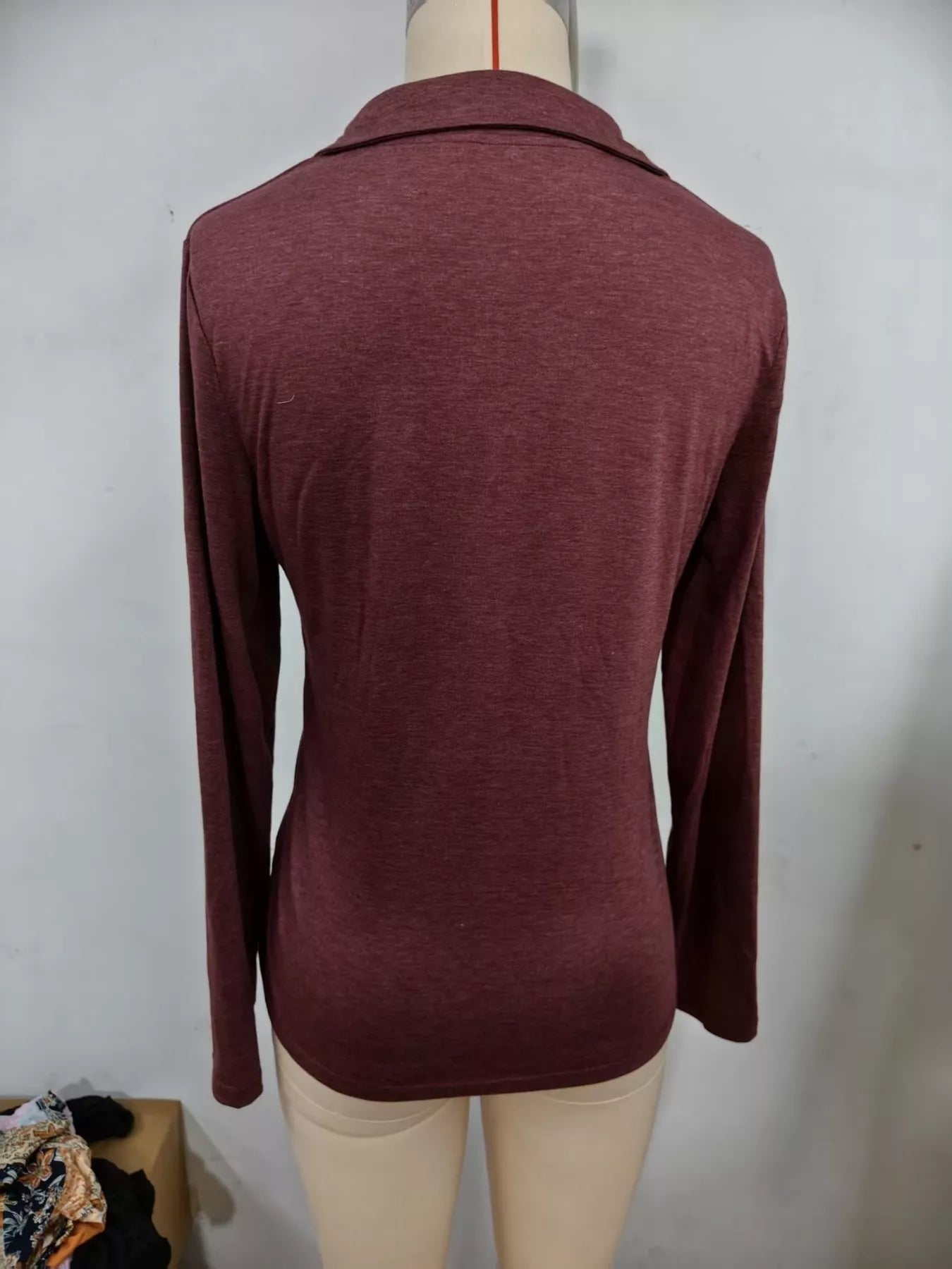 Trendsi Slim Fit Long Sleeve Quarter-Zip T-Shirt -