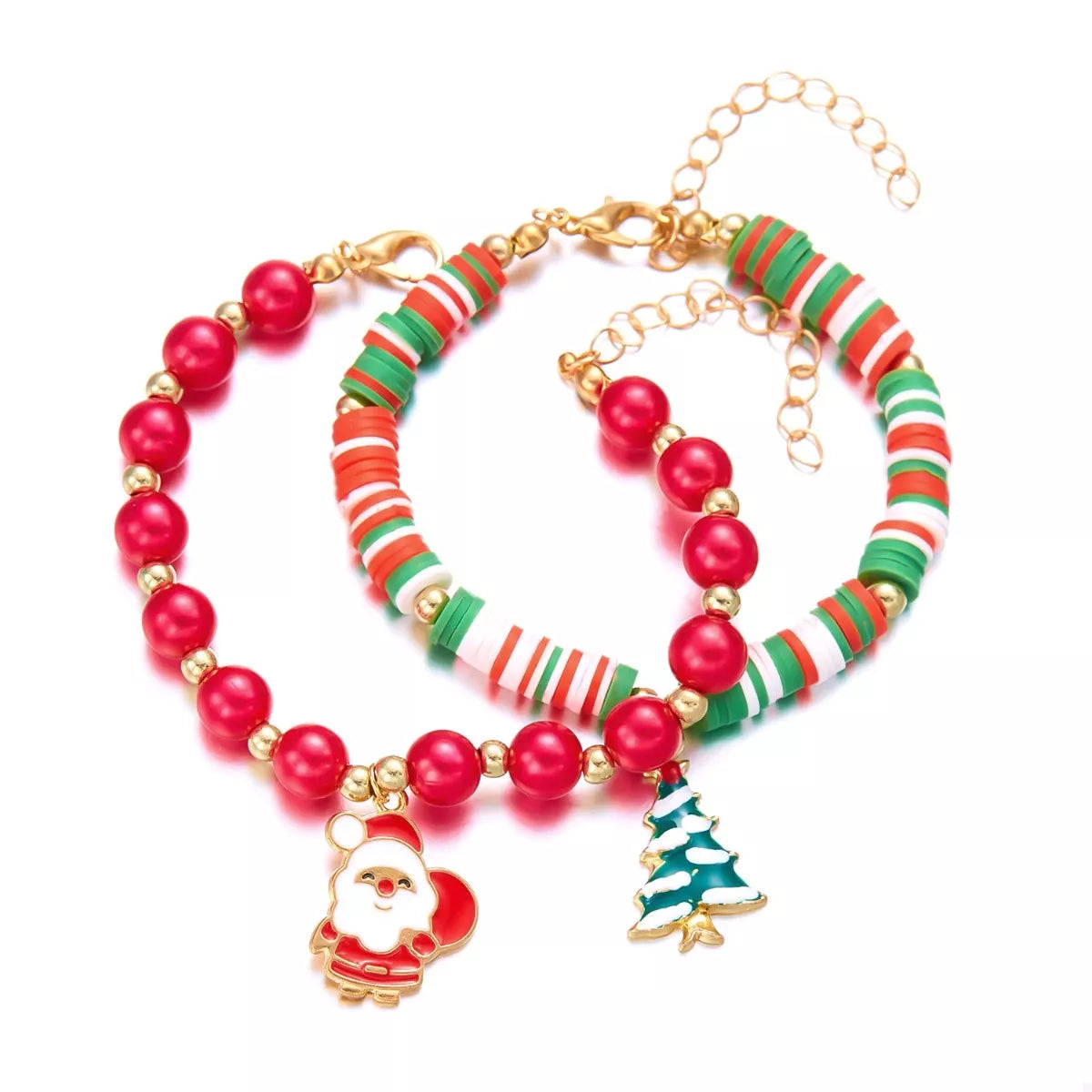 Trendsi Christmas Beaded Charm Bracelet -