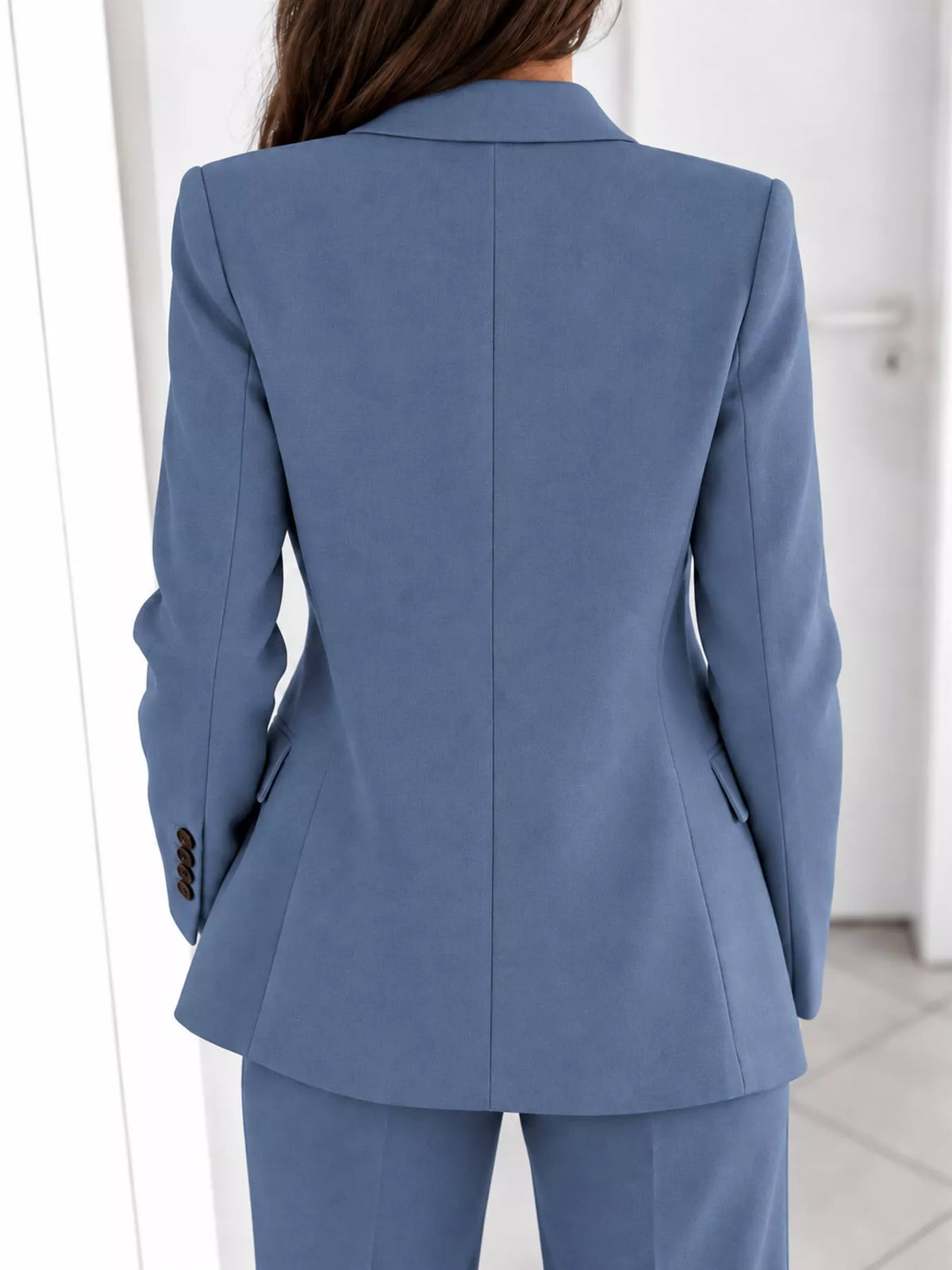 Collared long sleeve outfit set, back view