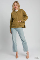 Trendsi Umgee Textured Jacquard Jacket -