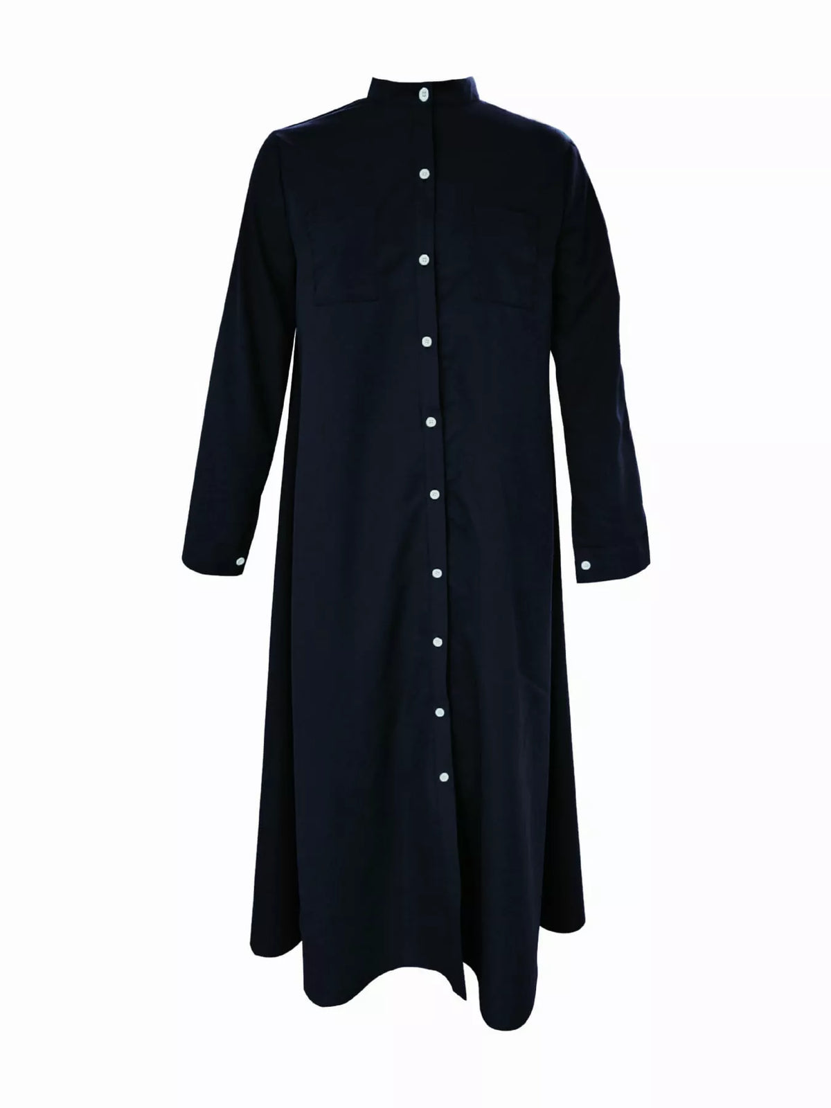 Mandarin neck long sleeve maxi dress, product view