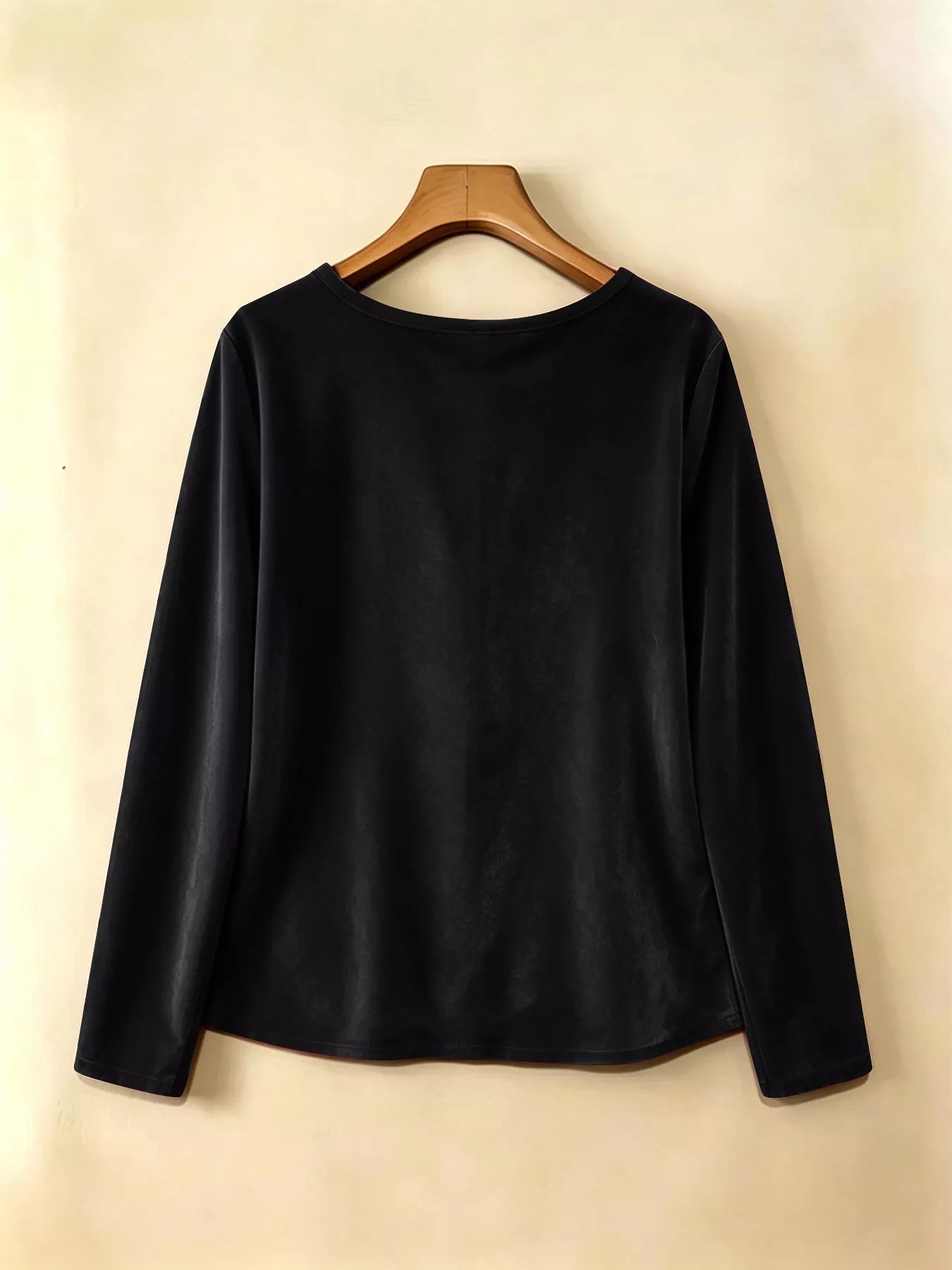 Trendsi Velvet Long Sleeve Ruched Top -