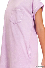 Trendsi Zenana Premium Cotton Washed T-Shirt Dress -