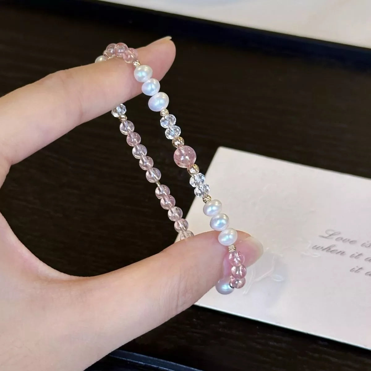 Trendsi Pearl & Crystal Beaded Bracelet -