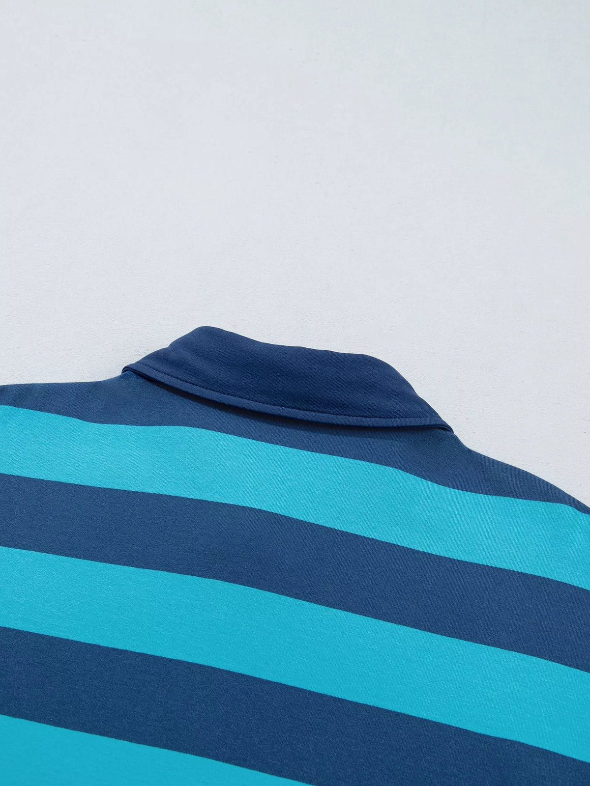 Striped polo top, back collar