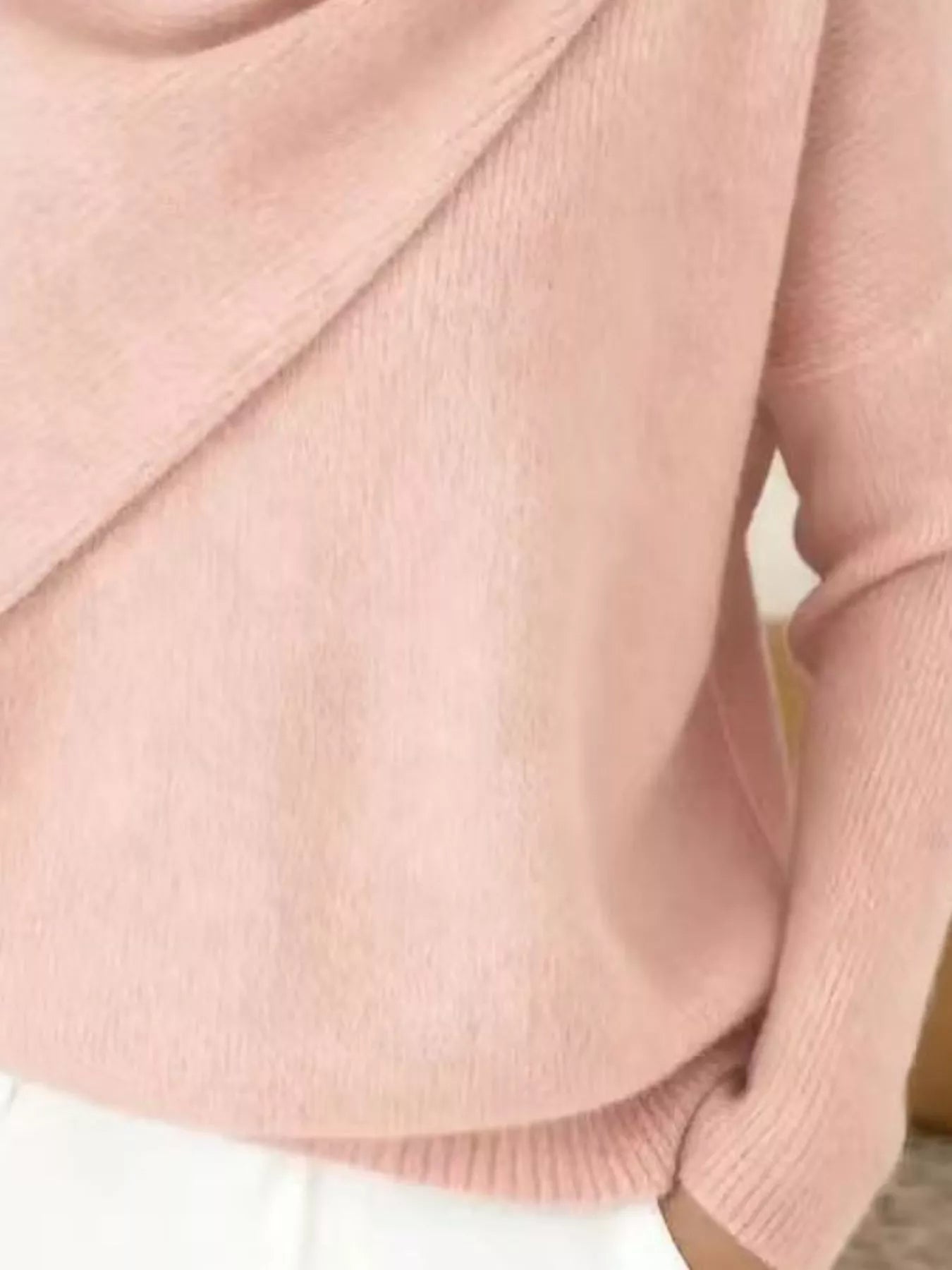 Trendsi Full Size Solid Color Cowl Neck Sweater Plus Size -