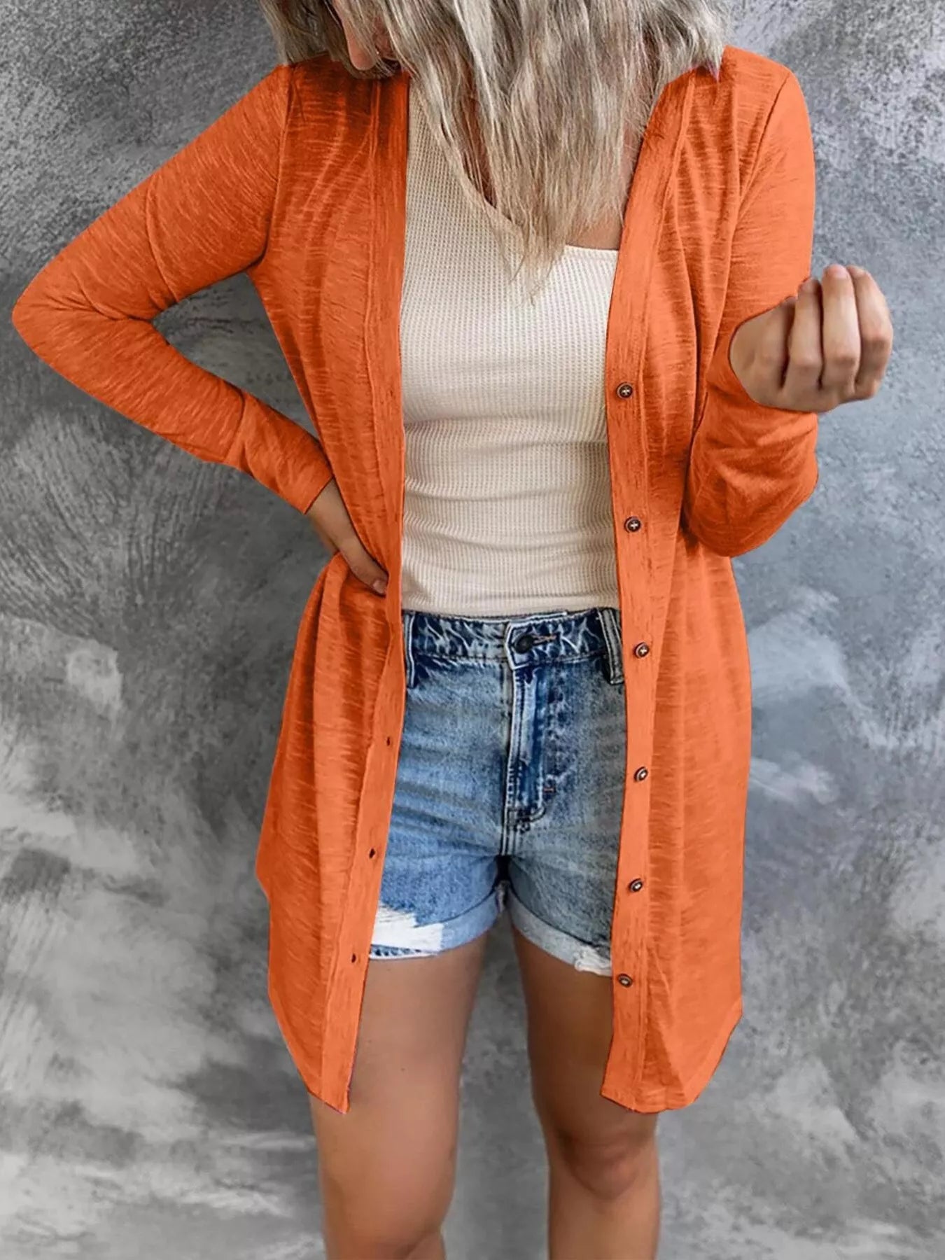 Trendsi Full Size Lightweight Button-Up Cardigan Plus Size - Shirts