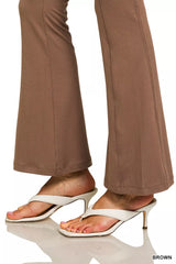 Trendsi Zenana Brushed Dty Microfiber Flare Pants -
