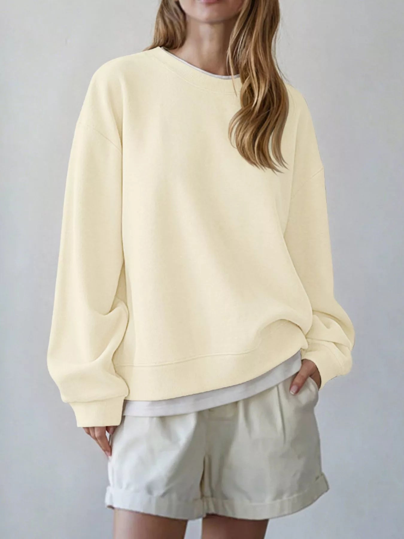 Trendsi Oversized Crew Neck Sweatshirt -