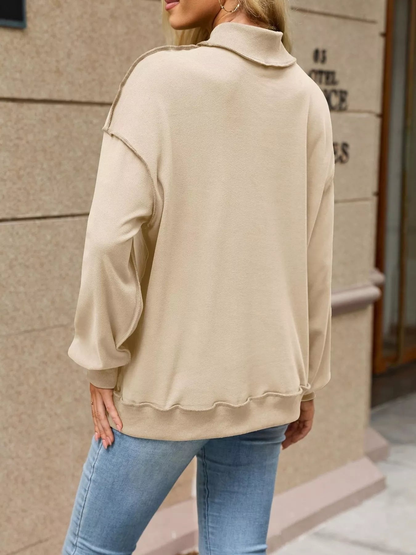 Trendsi Loose Fit Crew Neck Sweatshirt -