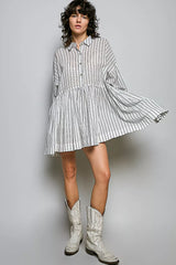 Trendsi POL Striped Relaxed Fit Shirt Dress -