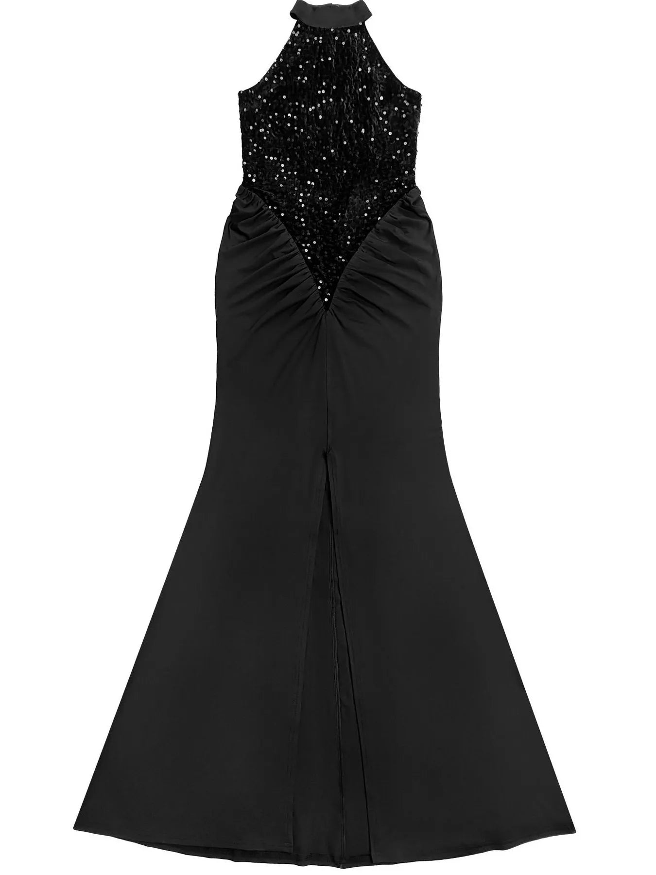Trendsi Sequin High Slit Sleeveless Maxi Dress -