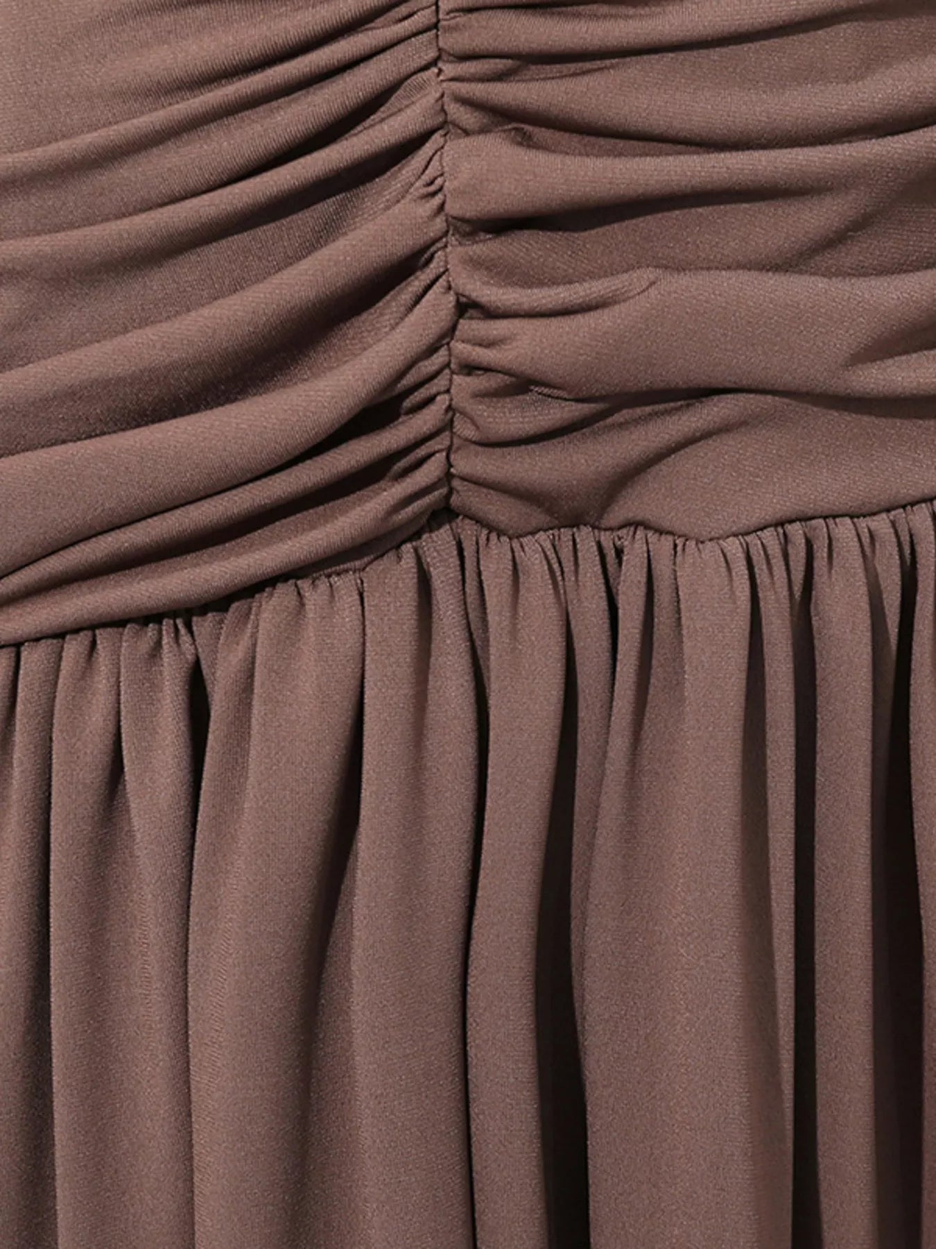 Trendsi Ruched Long-Sleeve Maxi Dress with Cutout Detail -