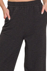 Trendsi Zenana Cotton Slub Wide Leg Pants -