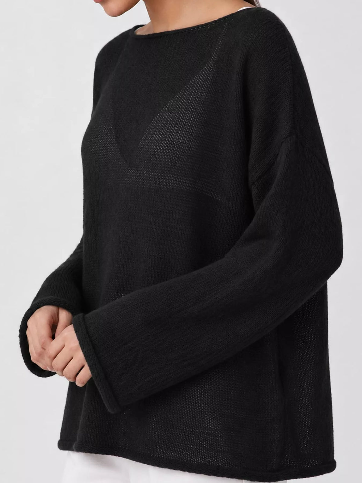 Knit cover-up, black side