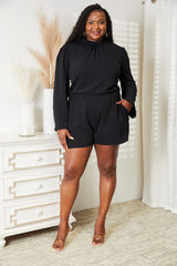 Trendsi Culture Code Full Size Open Back Romper with Pockets -