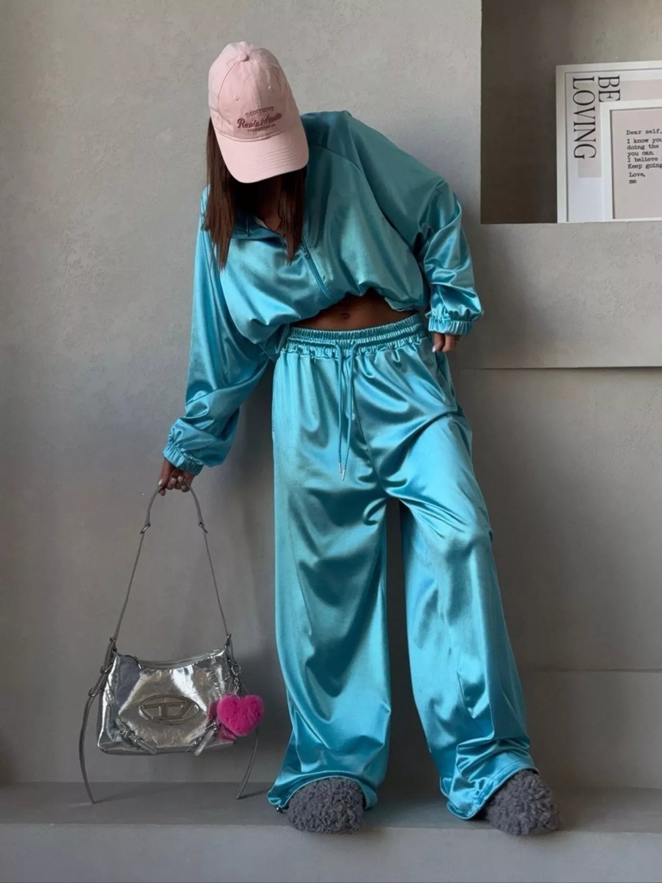 Trendsi Zip Up Raglan Sleeve Jacket and Pants Set -