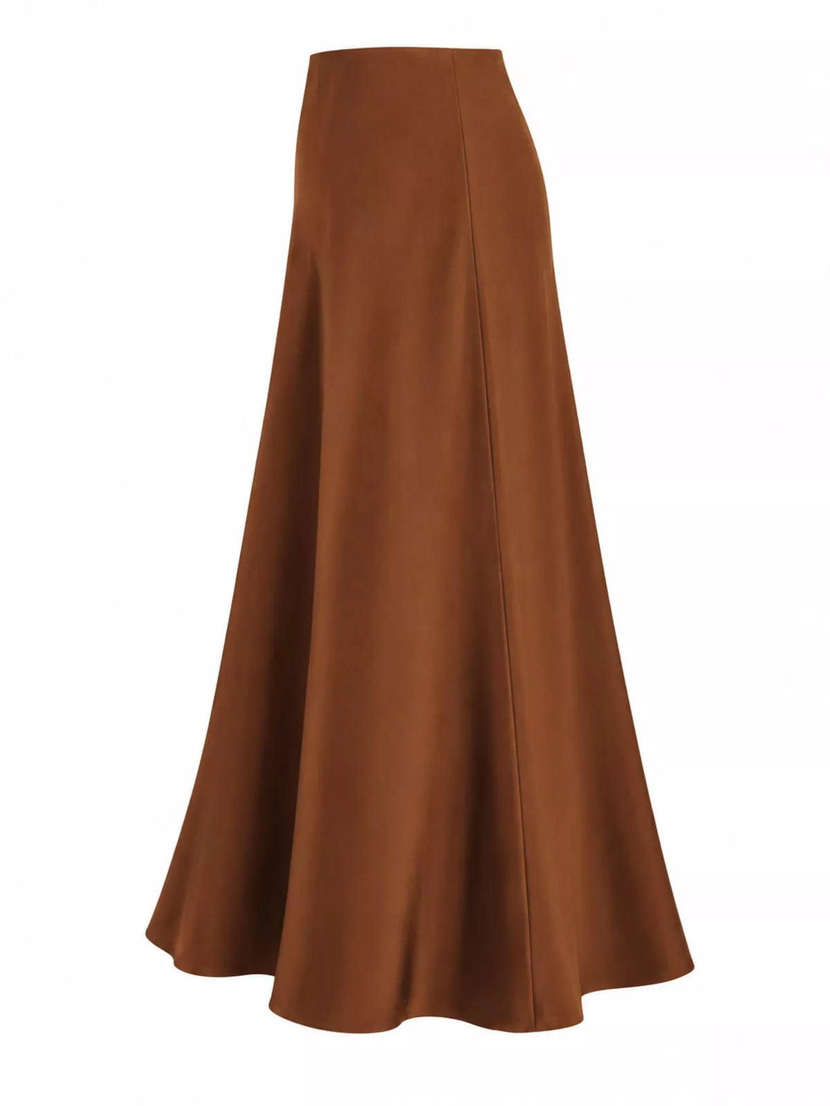 Zip-up satin skirt, rust side