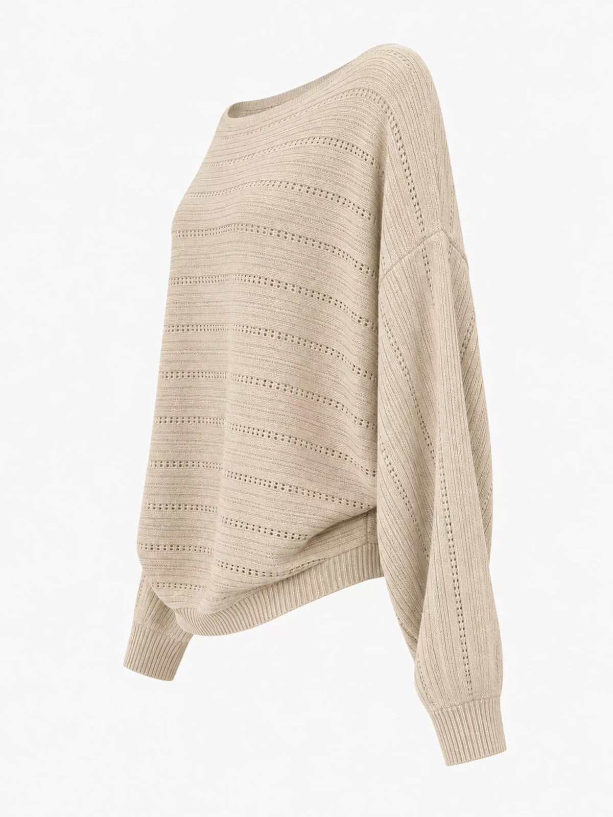 Openwork sweater, cream side