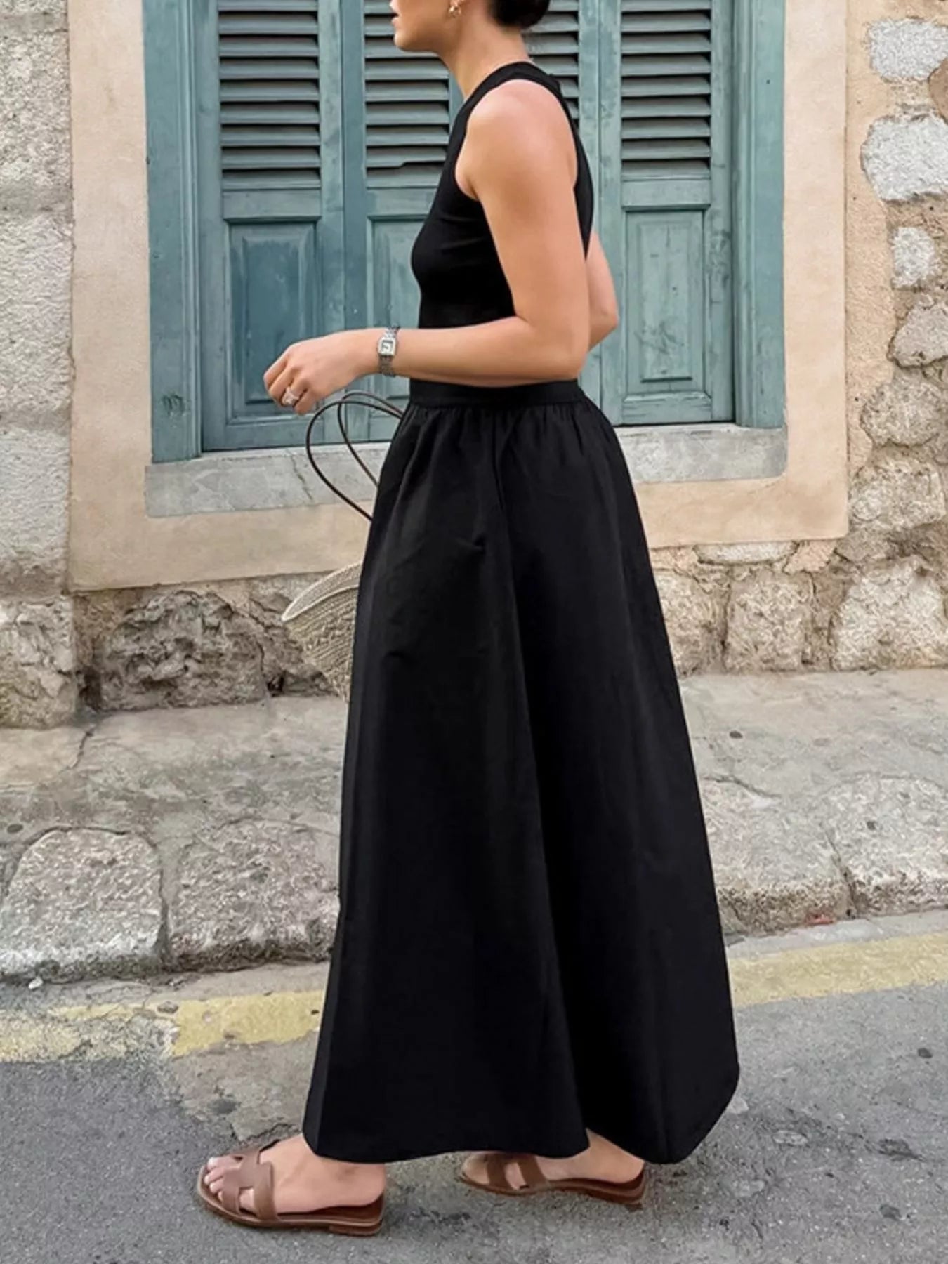 Trendsi Round Neck Sleeveless Maxi Dress -