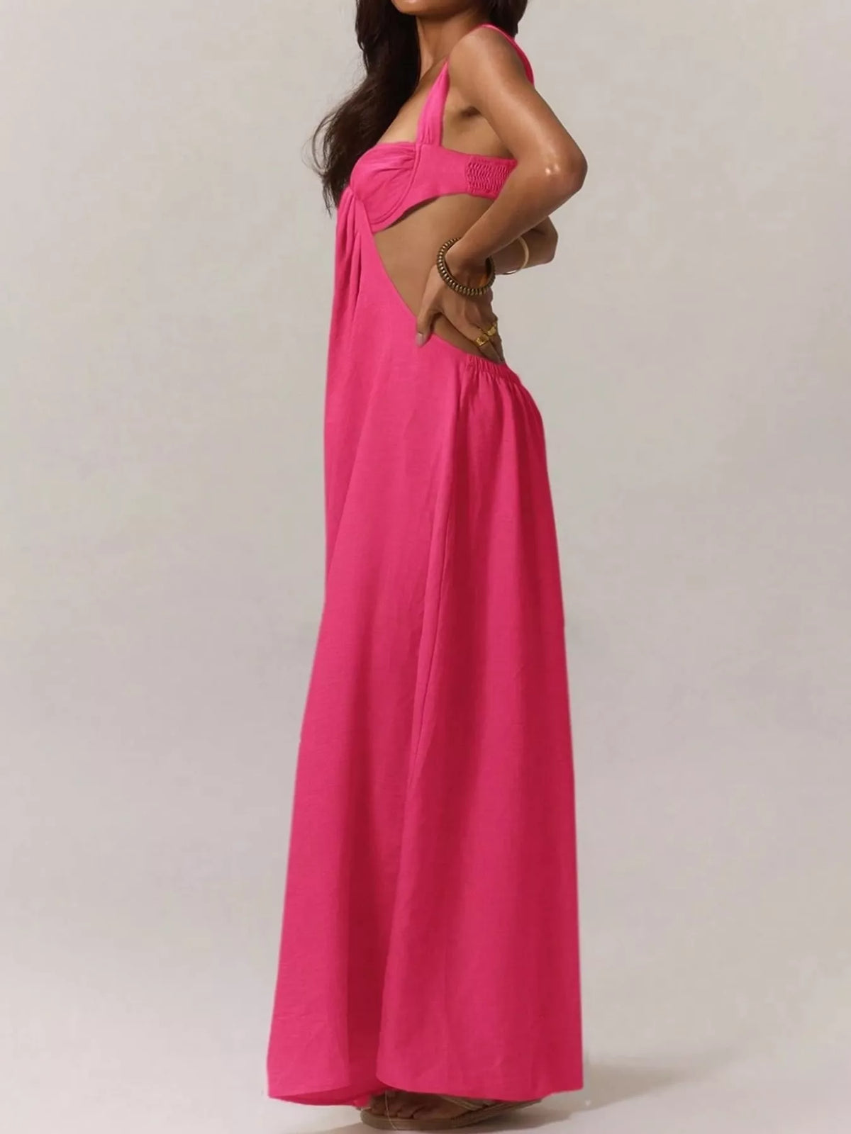 Cutout jumpsuit, pink side
