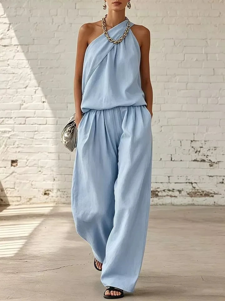 Trendsi Full Size Sleeveless Top and Wide-Leg Pants Set Plus Size -