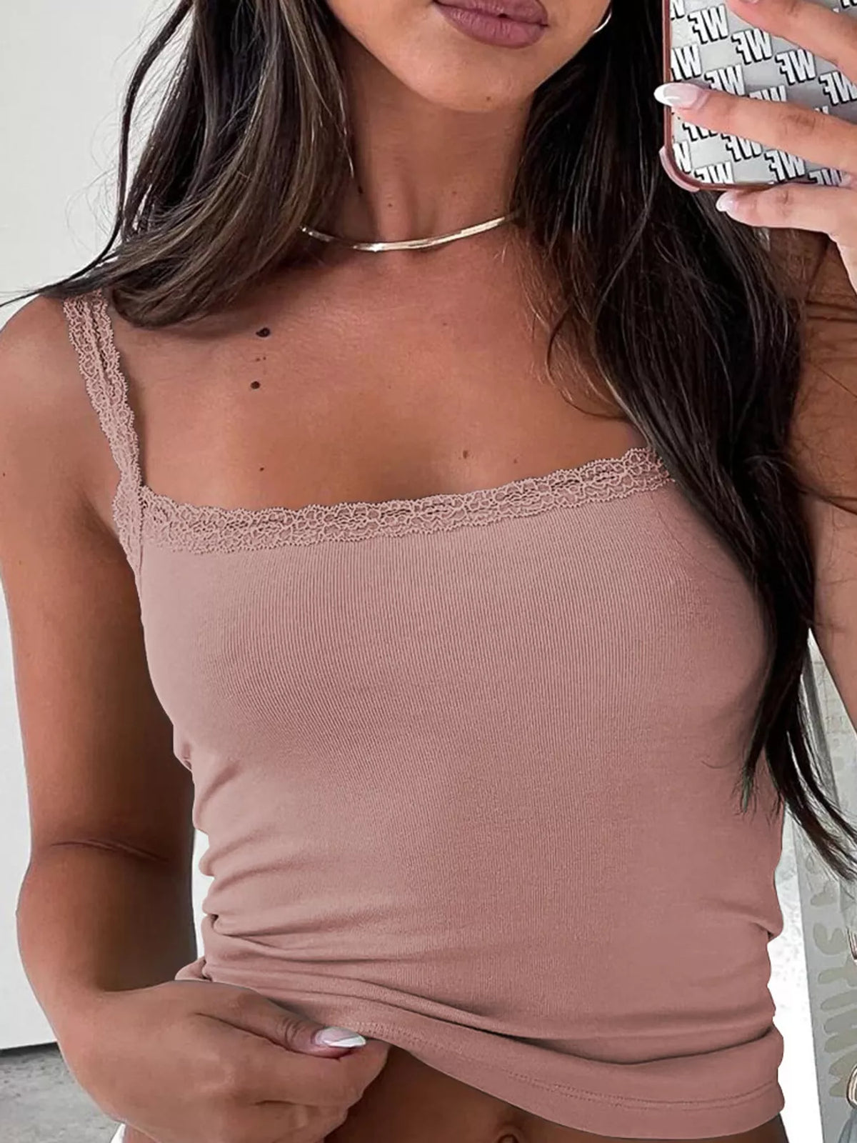 Lace camisole, pink front