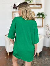 Trendsi Double Take Full Size Texture Round Neck Drop Shoulder T-Shirt and Shorts Set - Shorts