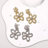 Trendsi Alloy Floral Drop Earrings -
