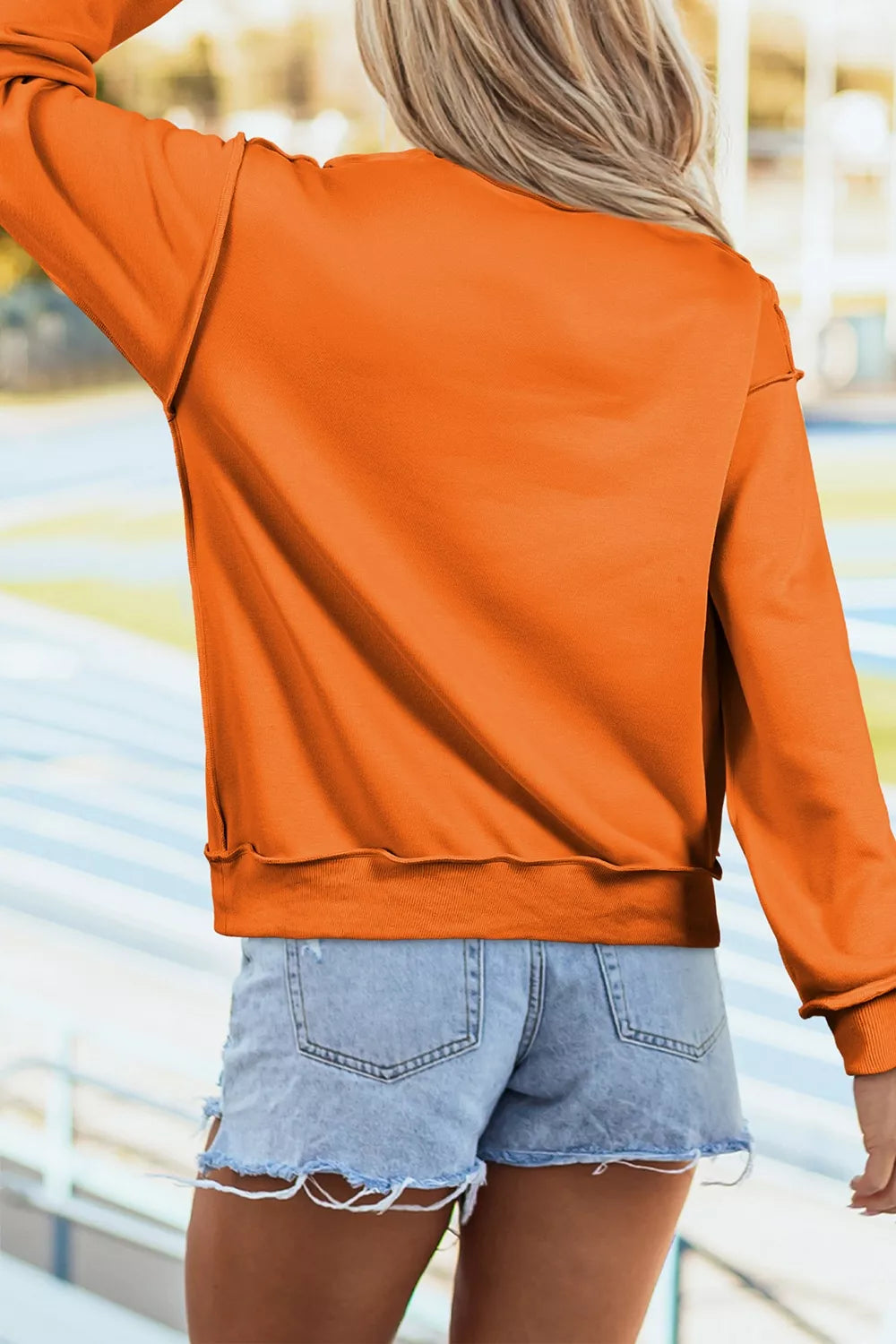 Trendsi Ghost/ BOO Reversible Print Mock Neck Casual Sweatshirt -