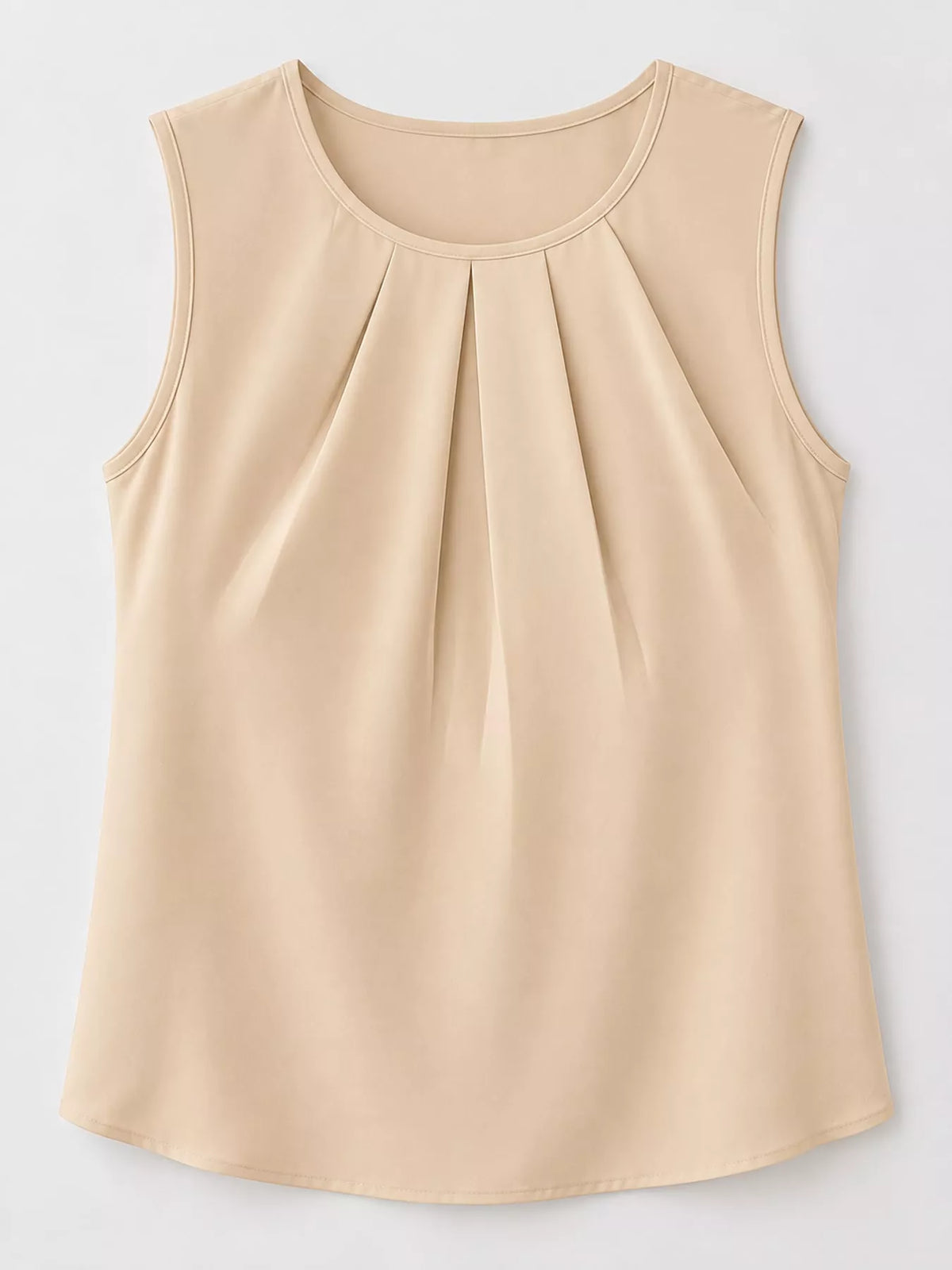 Sleeveless Pleated Blouse — garment front