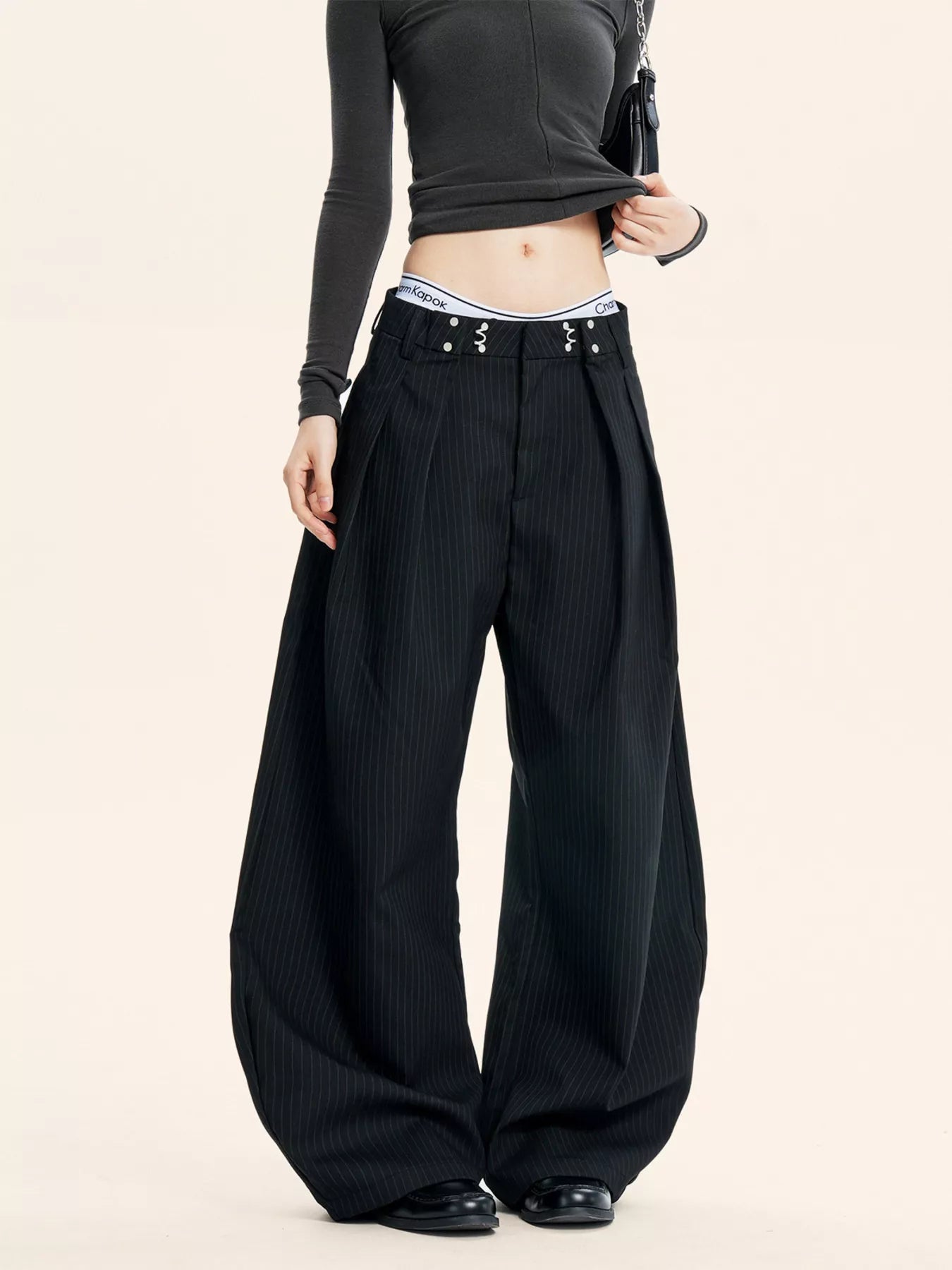 Trendsi Plus Size Pleated Detail Wide-Leg Pants -