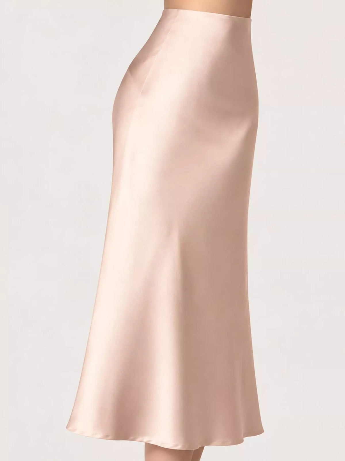 Satin midi skirt, pink side
