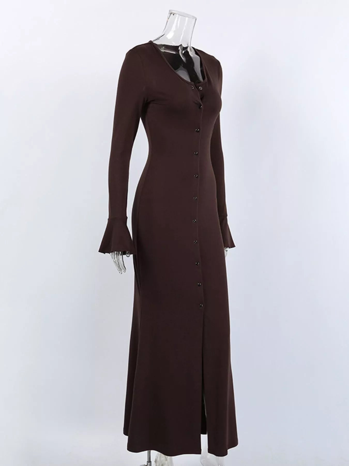 Trendsi Button-Down Bodycon Maxi Dress -