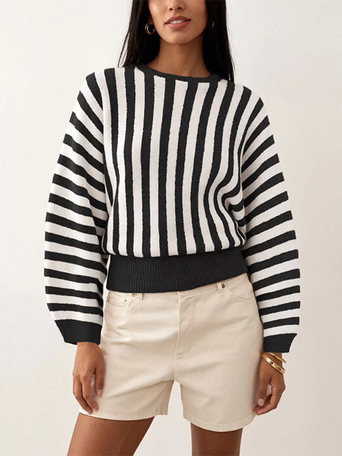 Trendsi Striped Crew Neck Sweater -