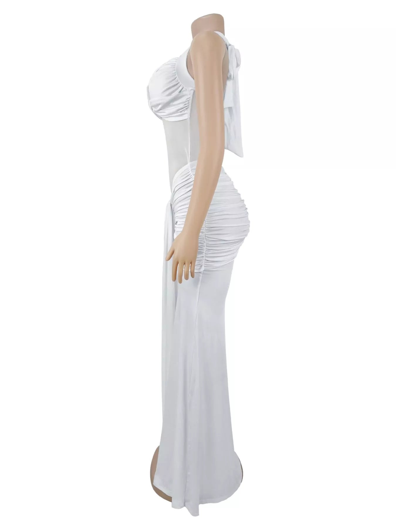 Trendsi Twisted Front Ruched Bodycon Maxi Dress -