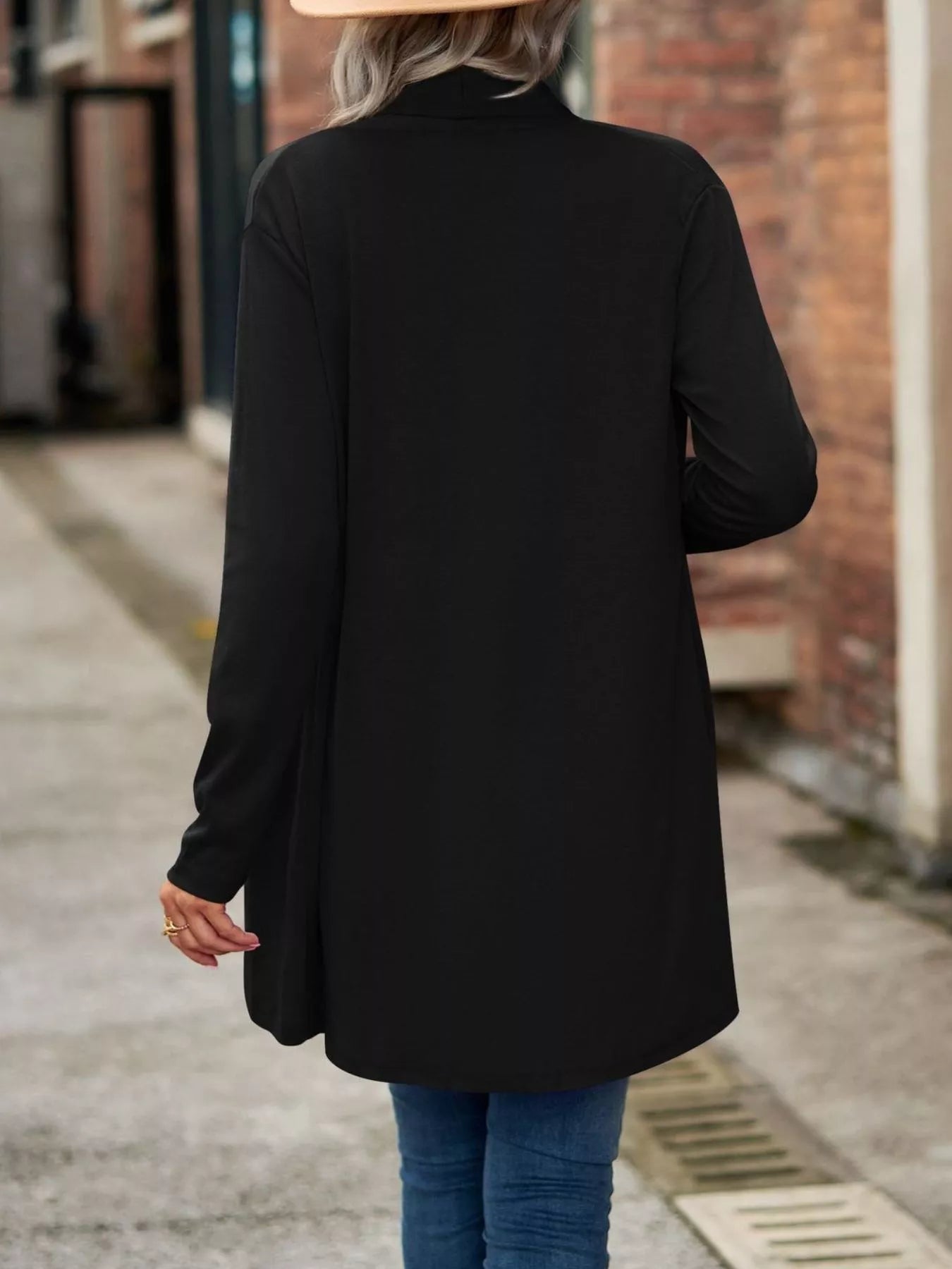 Trendsi Open-Front Dropped Shoulder Cardigan -