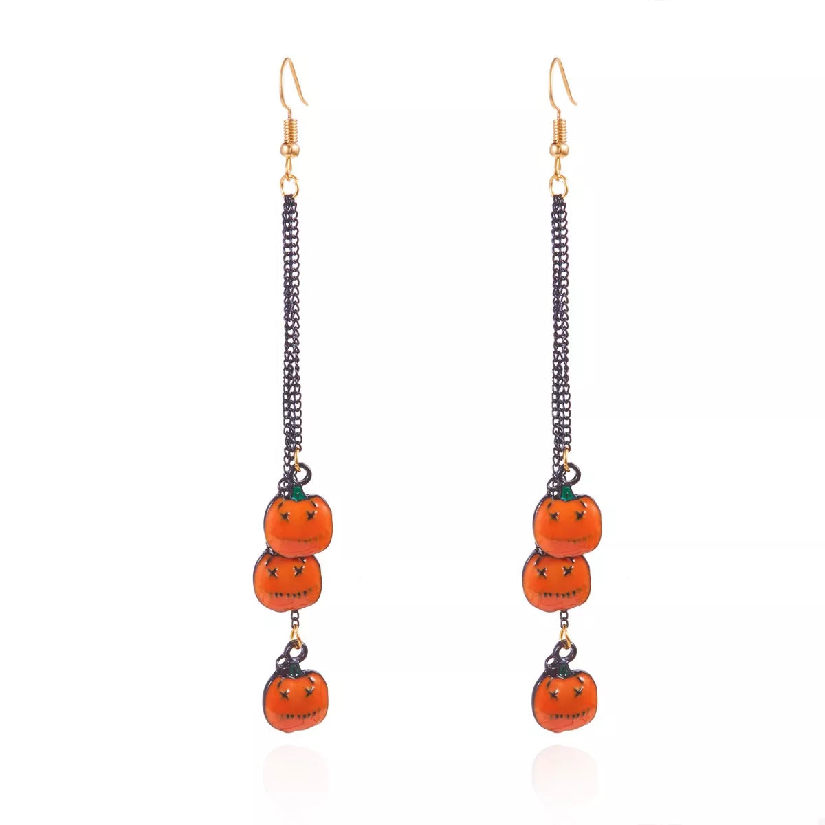Trendsi Halloween Pumpkin Chain Drop Earrings -