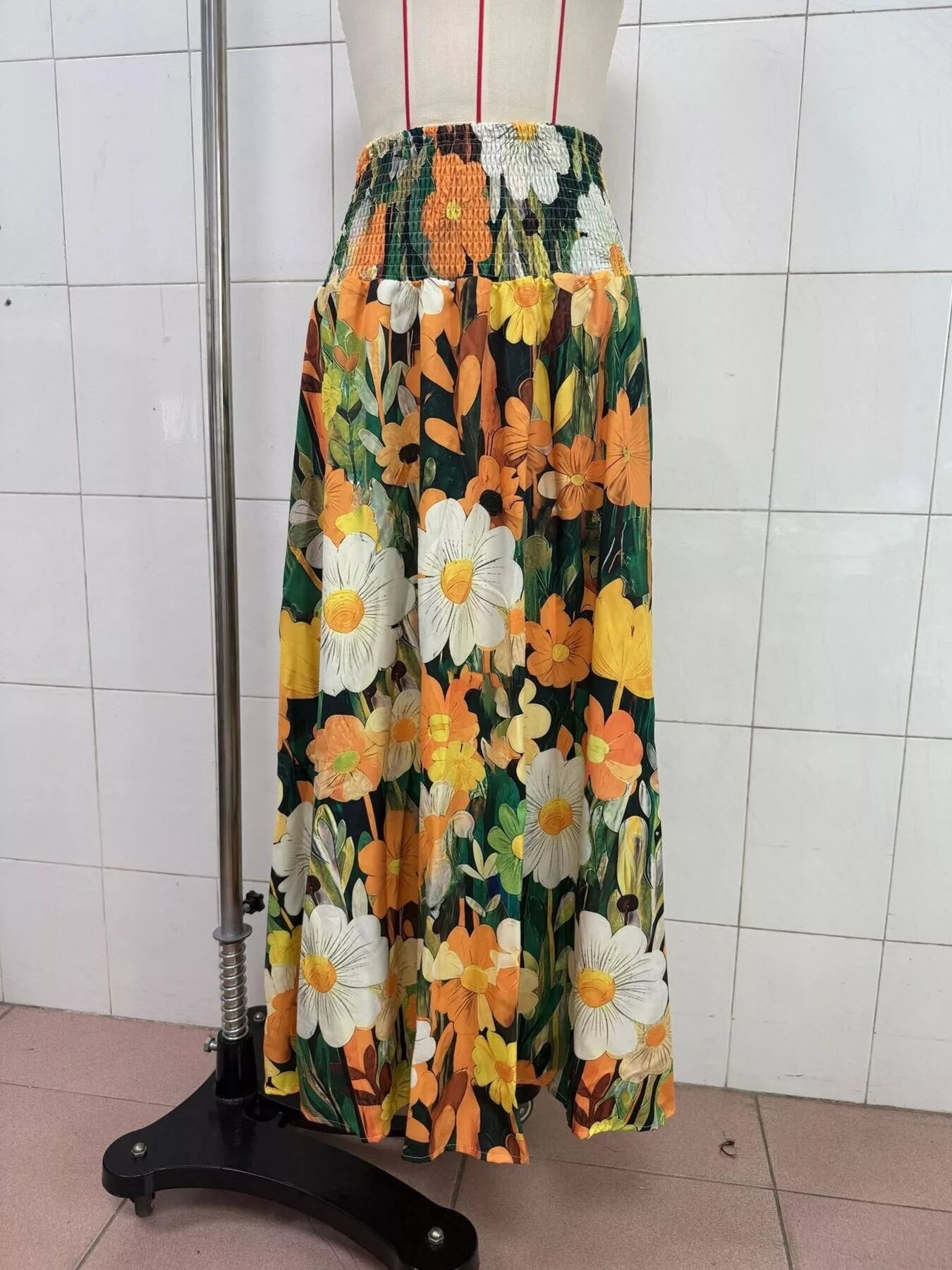 Trendsi Floral Print High-Waisted Maxi Skirt -