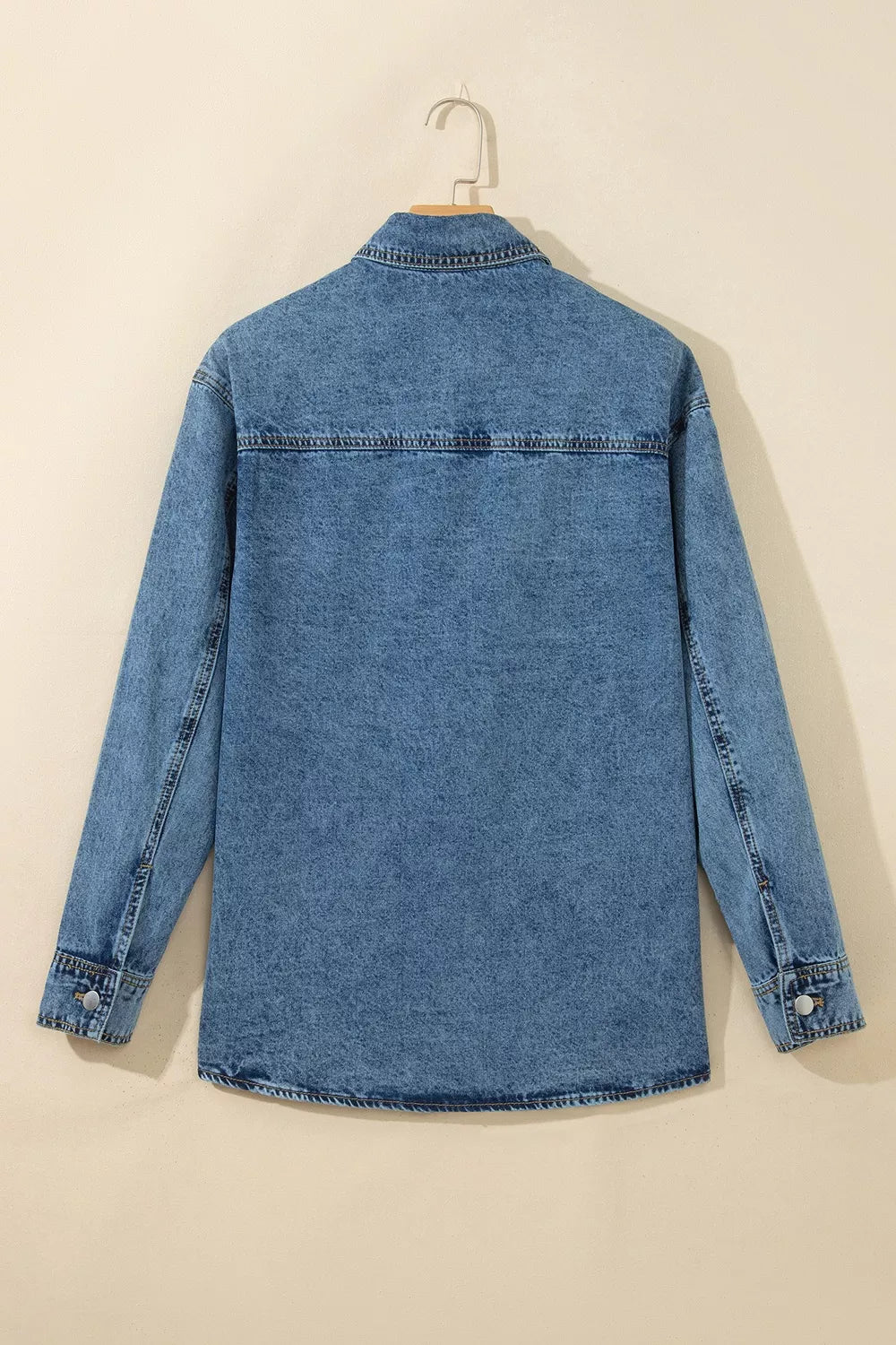 Trendsi Rivet Embellished Western Style Regular Fit Long Sleeve Denim Jacket -
