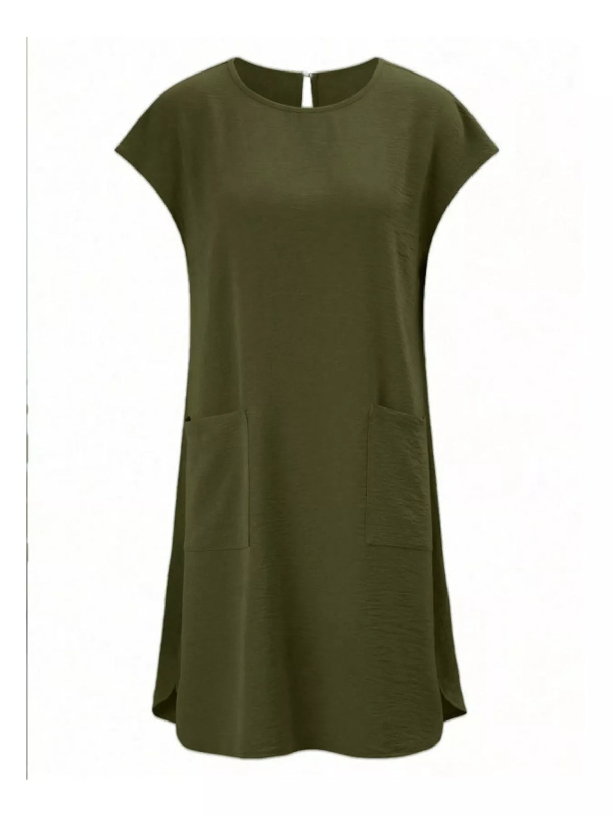 Military Green loose fit t-shirt dress with pockets