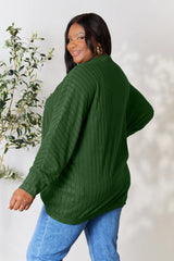 Trendsi Basic Bae Full Size Ribbed Cocoon Cardigan - Shirts