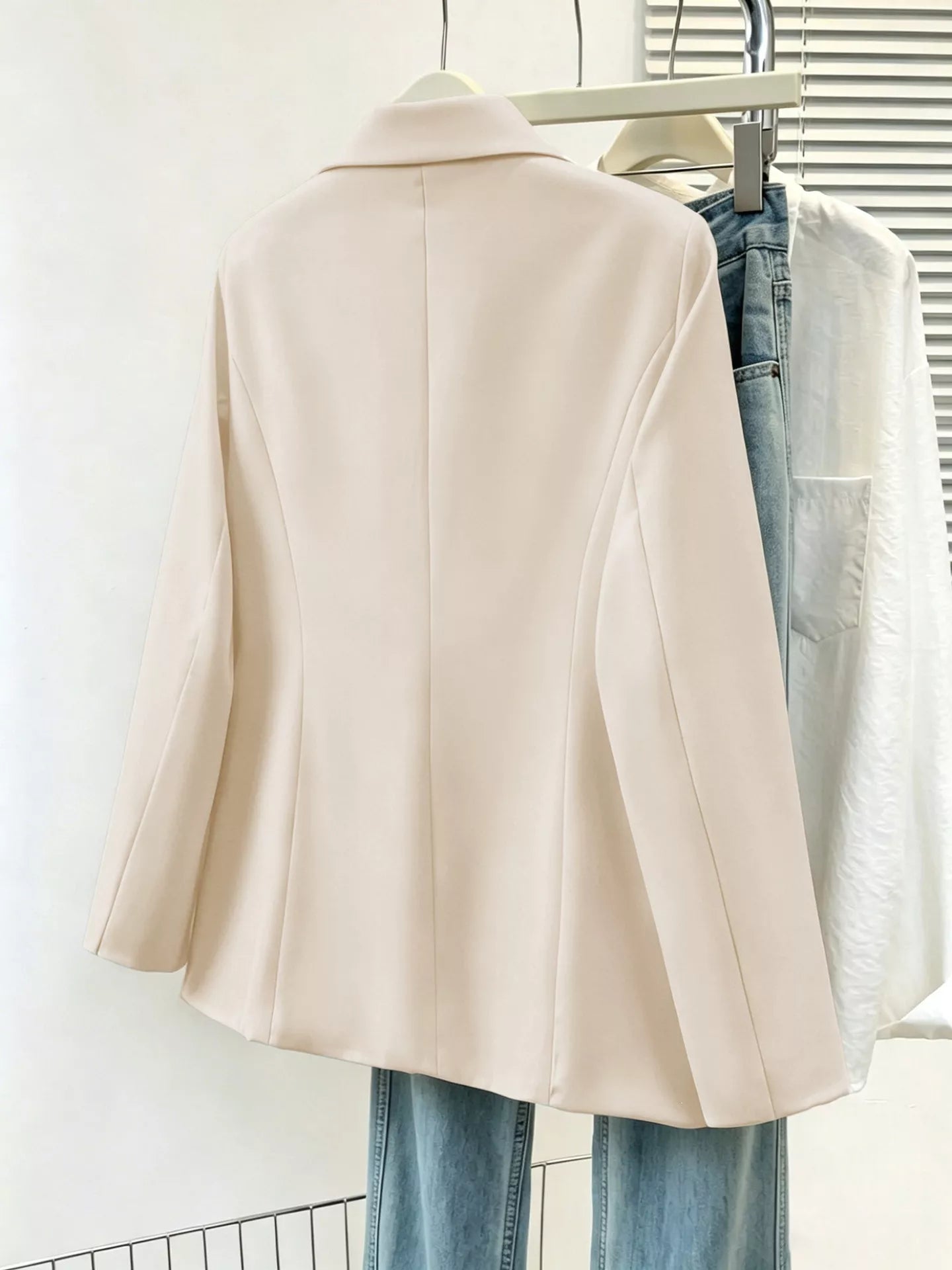 Trendsi Full Size Single-Breasted Lapel Collar Blazer Plus Size -