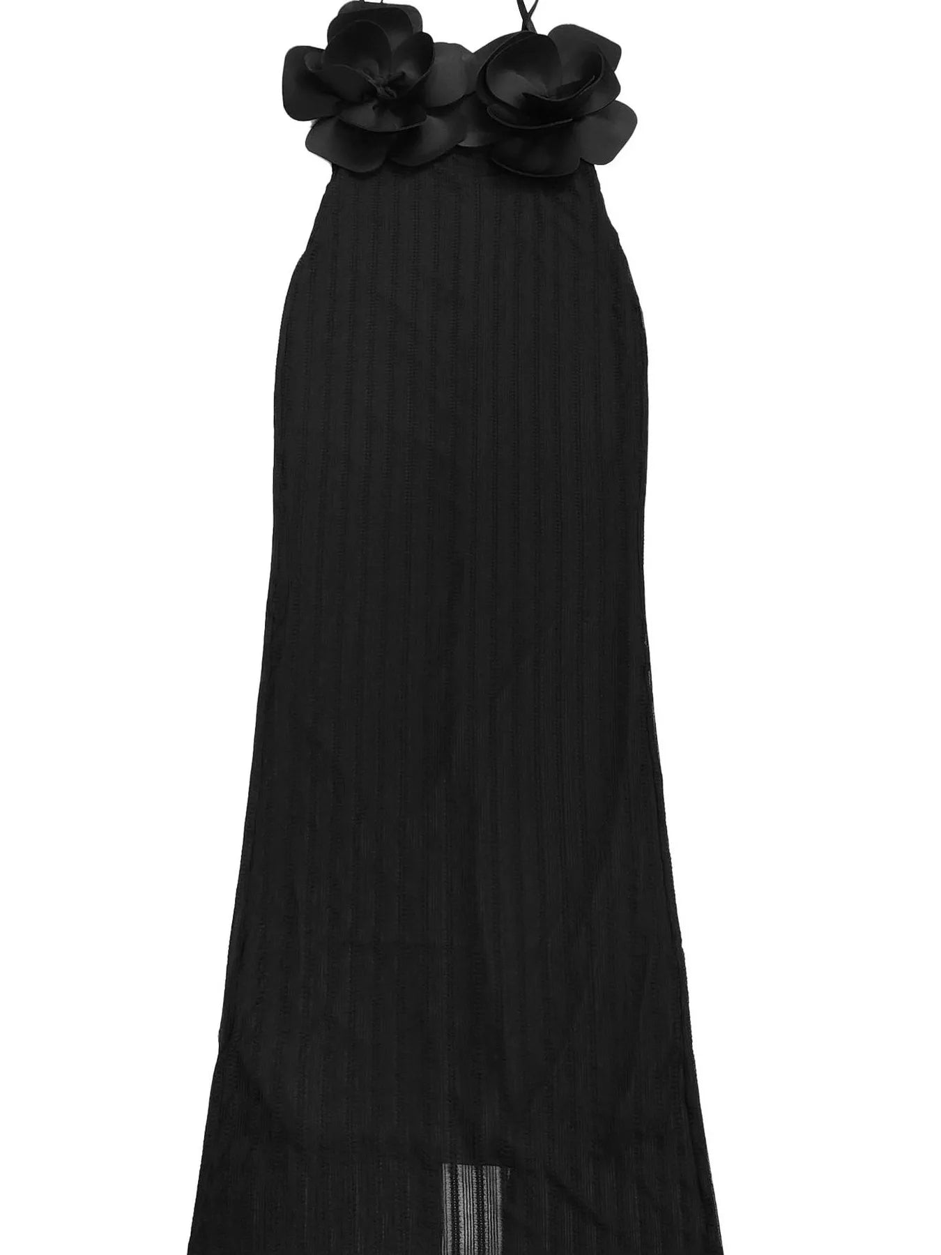 Trendsi 3D Flower Cutout Spaghetti Strap Bodycon Maxi Dress -