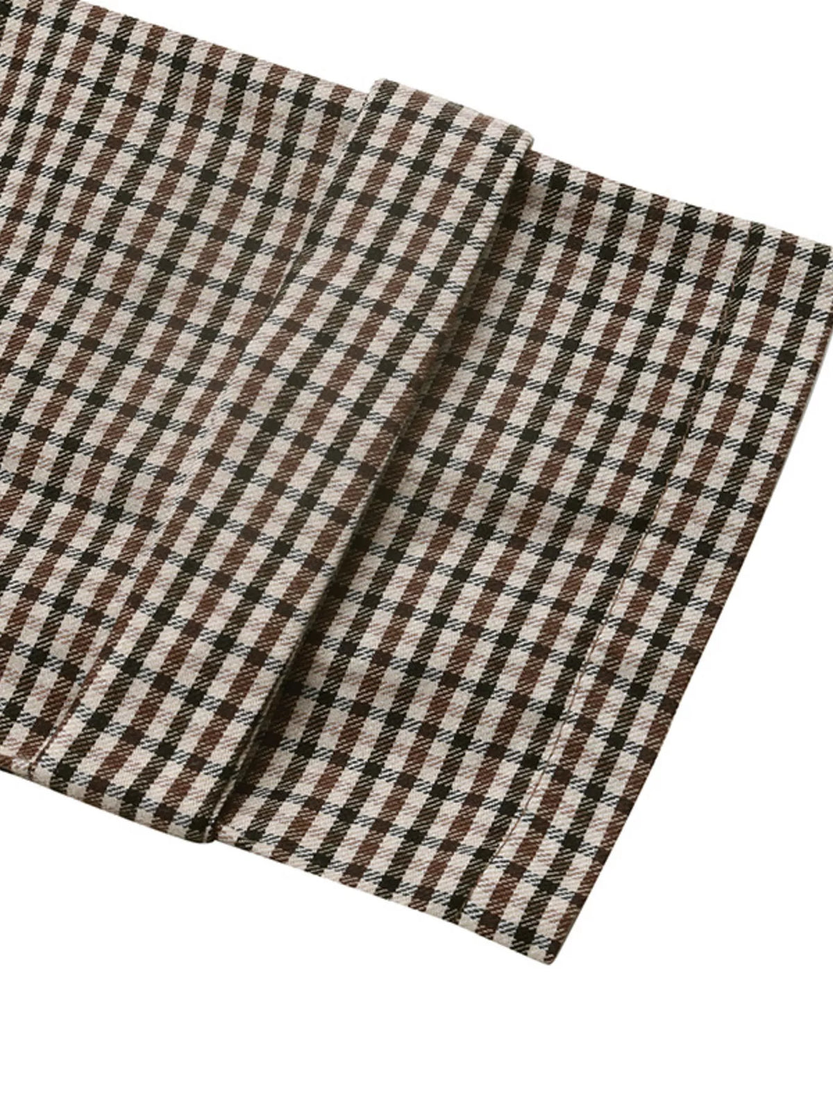 Plaid Double-Breasted Trench Coat — construction details