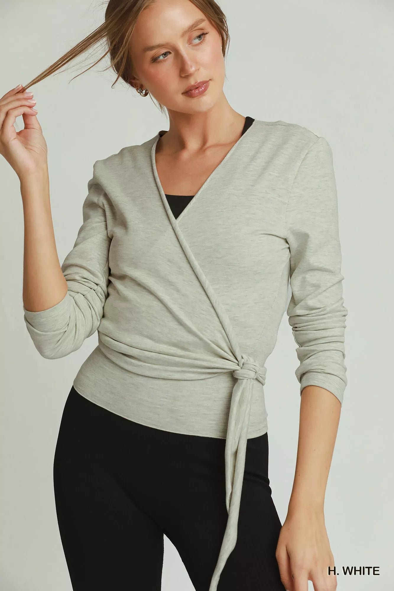 Trendsi Umgee Cotton Viscose Long Sleeve Wrap Cardigan -