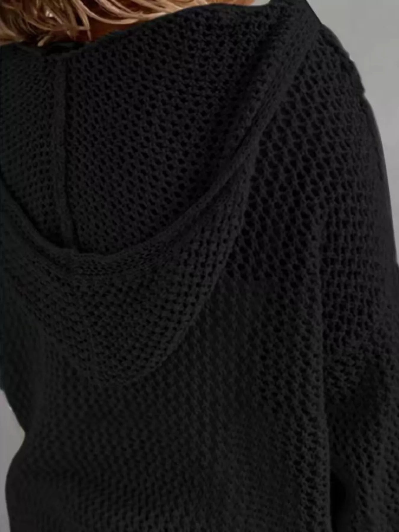 Trendsi Loose Knit Hooded Cover Up -