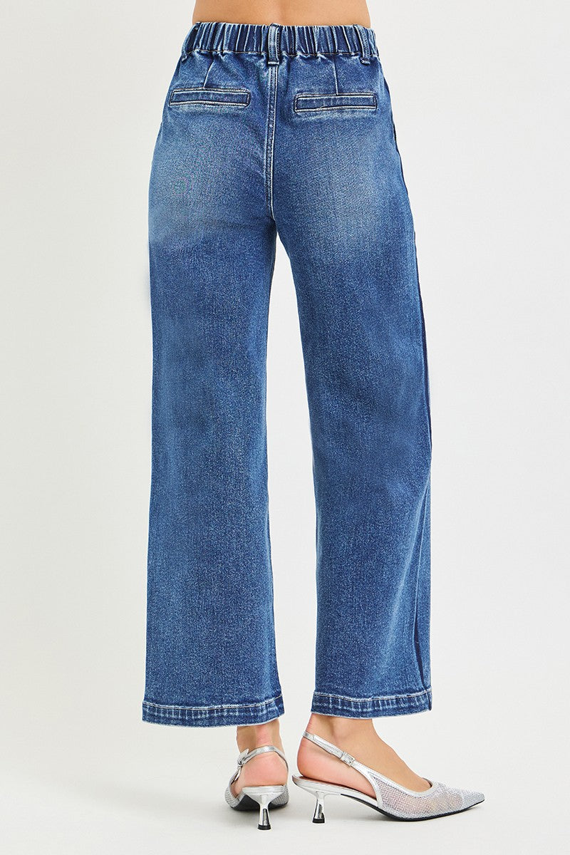 Women's High-Rise Cropped Wide-Leg Jeans With Drawstring Waist — product view 5