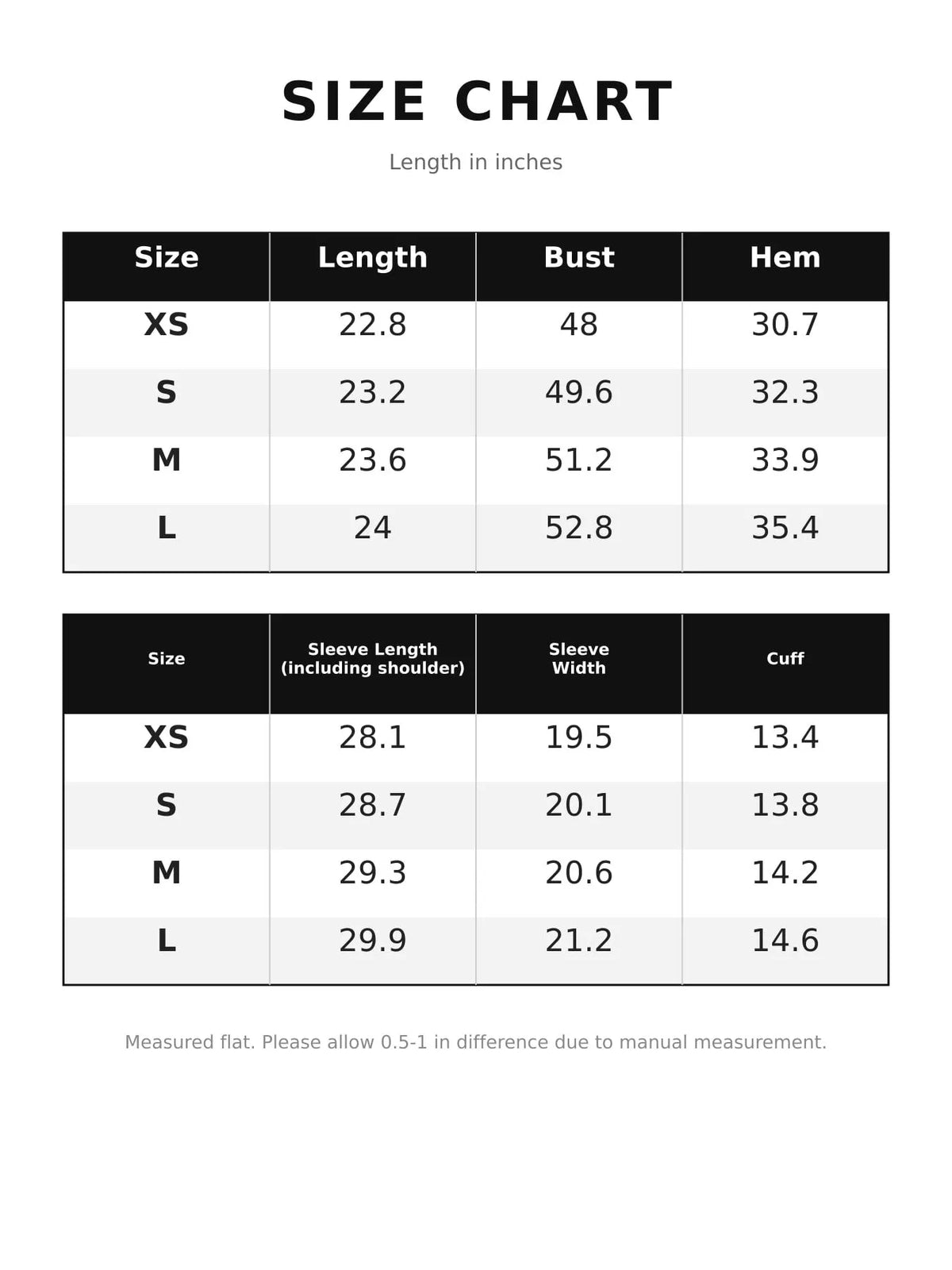 Size chart for plaid double-breasted cropped jacket